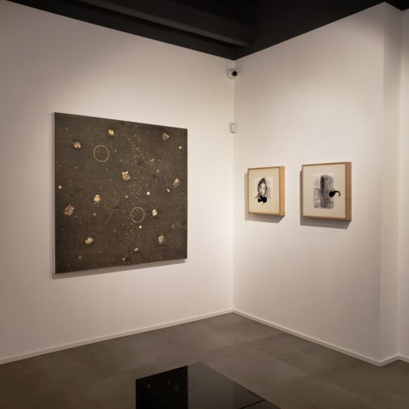 Foto 12 dell'allestimento della Mostra Nel nome del segno di Omar Galliani. Ticinese Art Gallery Milano.