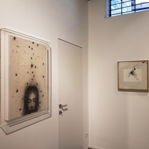 Foto 21 dell'allestimento della Mostra di Omar Galliani. Ticinese Art Gallery Milano.